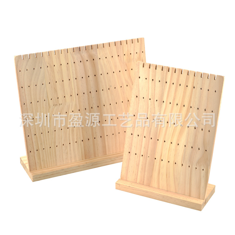 L-shaped 120 Hole 60 Hole solid wood Earrings Ear Studs Display board Jewelry rack Jewelry Holder Necklace plate prop