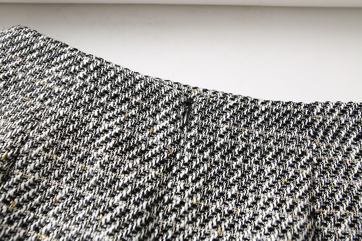 Autumn Asymmetrical Tweed A-line Skirt NSAM3099