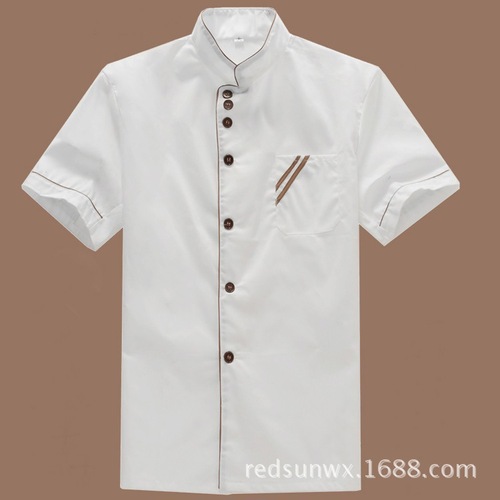 Chef's short-sleeved summer breathable white hotel work clothes half-sleeved long-sleeved kitchen work clothes
