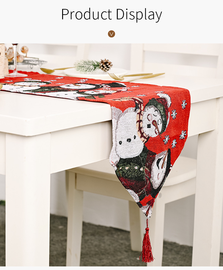 electric embroidered knitted cloth table runner creative snowman elk placemat tableclothpicture1