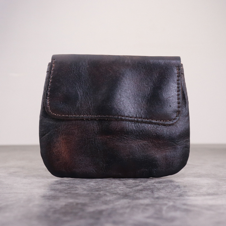 New Plant Tanned Leather Zero Wallet for Women's Minimalist Cover Style Large Capacity Card Storage Used Wrinkle Bag_voghion.com