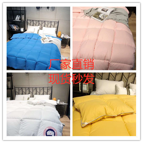 微商爆款新款大鵝羽絨被子加厚秋冬羽絲絨被芯保暖冬被無痕代發
