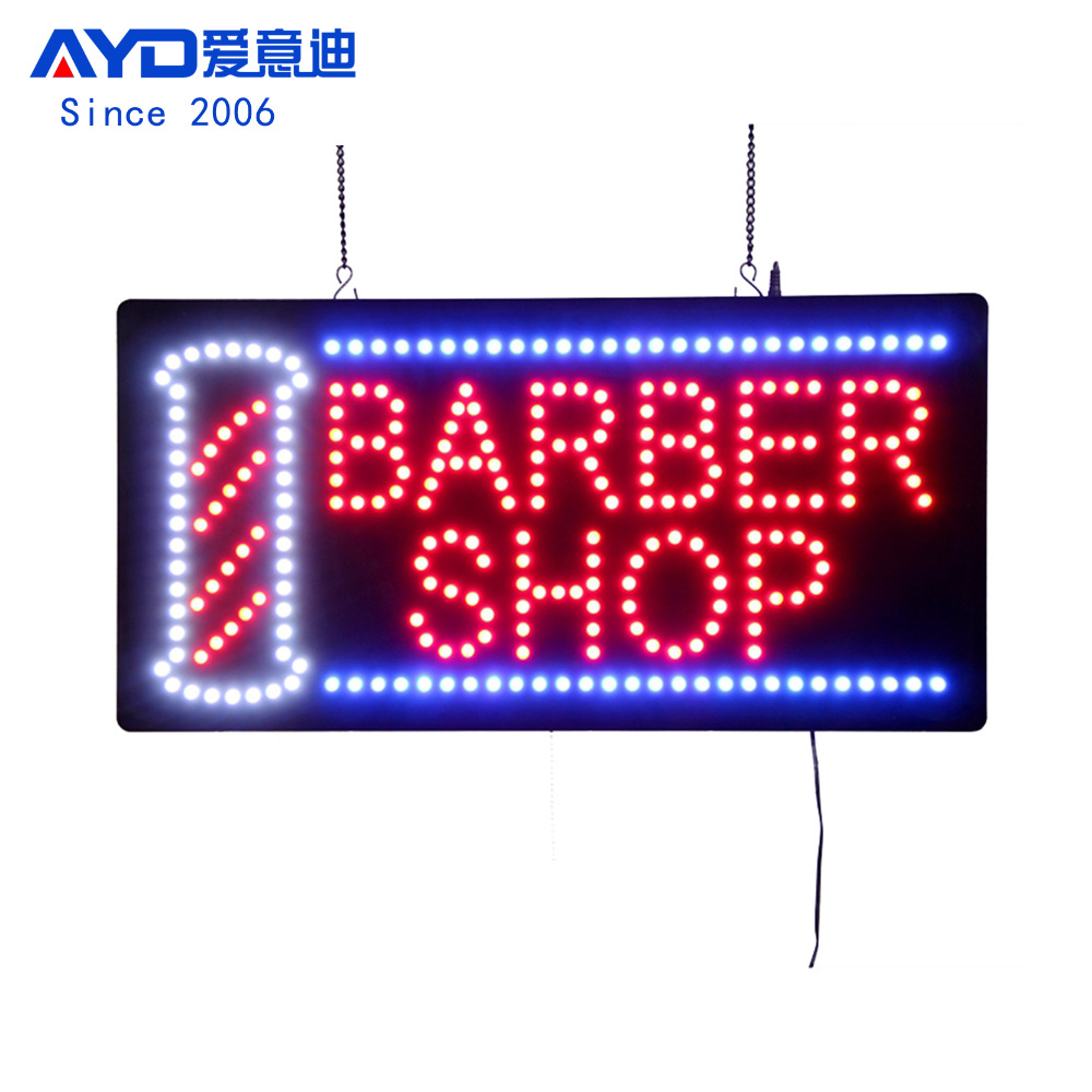 广告牌出口理发店灯箱发廊灯牌生产定 制 LED Barber Shop  Sign