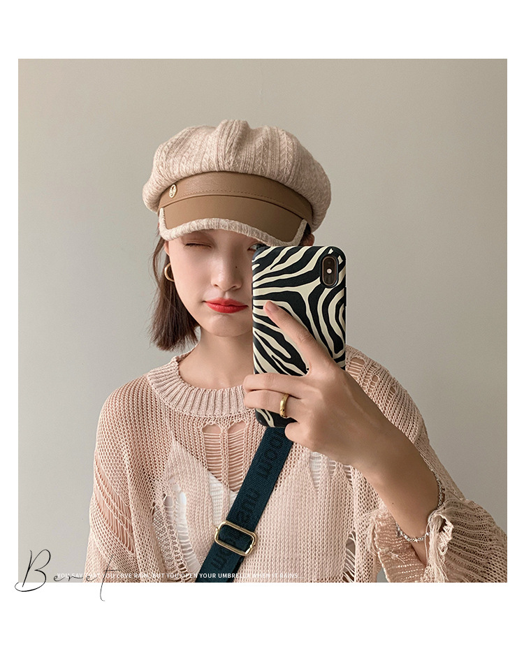 Women's Retro Simple Style British Style Color Block Curved Eaves Beret Hat display picture 2