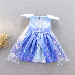 Frozen 2 Elsa princess skirt girls spring and summer dress Elsa children's clothing children's Elsa new version