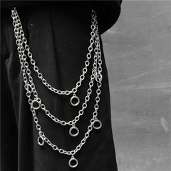 2020新款裝飾男士褲鏈 金屬三層朋克復古嘻哈褲鏈腰鏈蹦迪