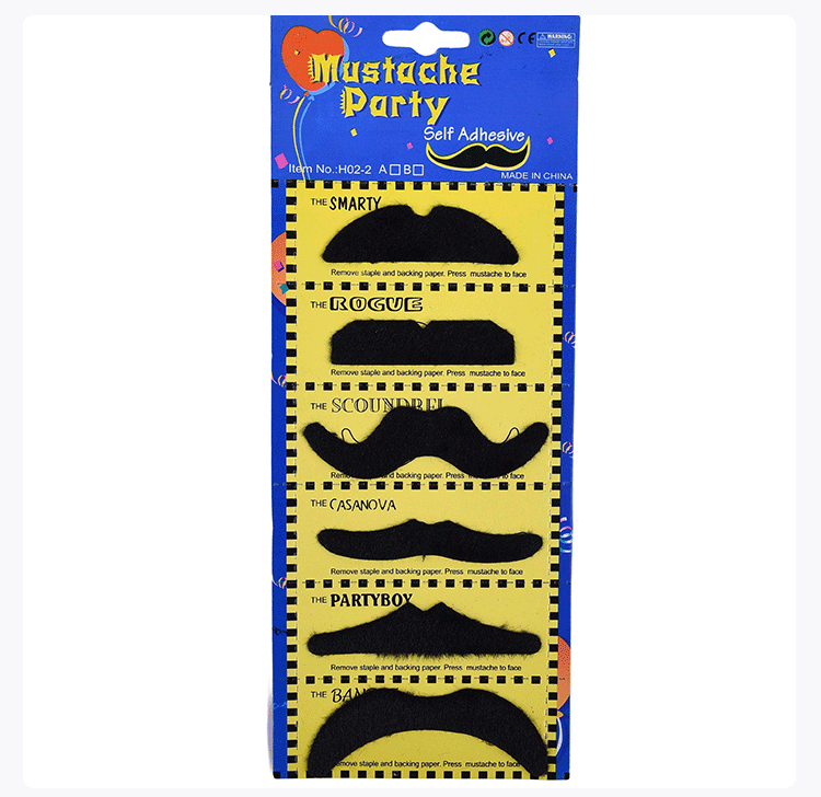Cross-border Halloween costume party props, simulated beard, black plush gentleman's beard, self-adhesive beard set detail image 3