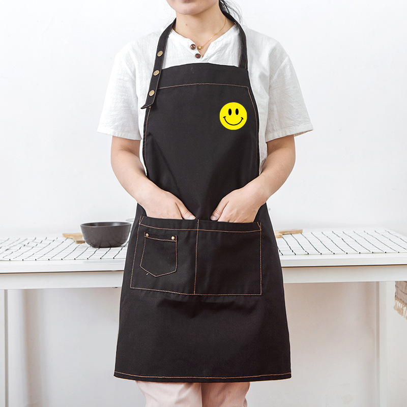 Delantal de trabajo de estilo coreano imprimible LOGO impresión servicio de cocina publicidad fruta café supermercado a prueba de aceite anti-fouling hombres y mujeres