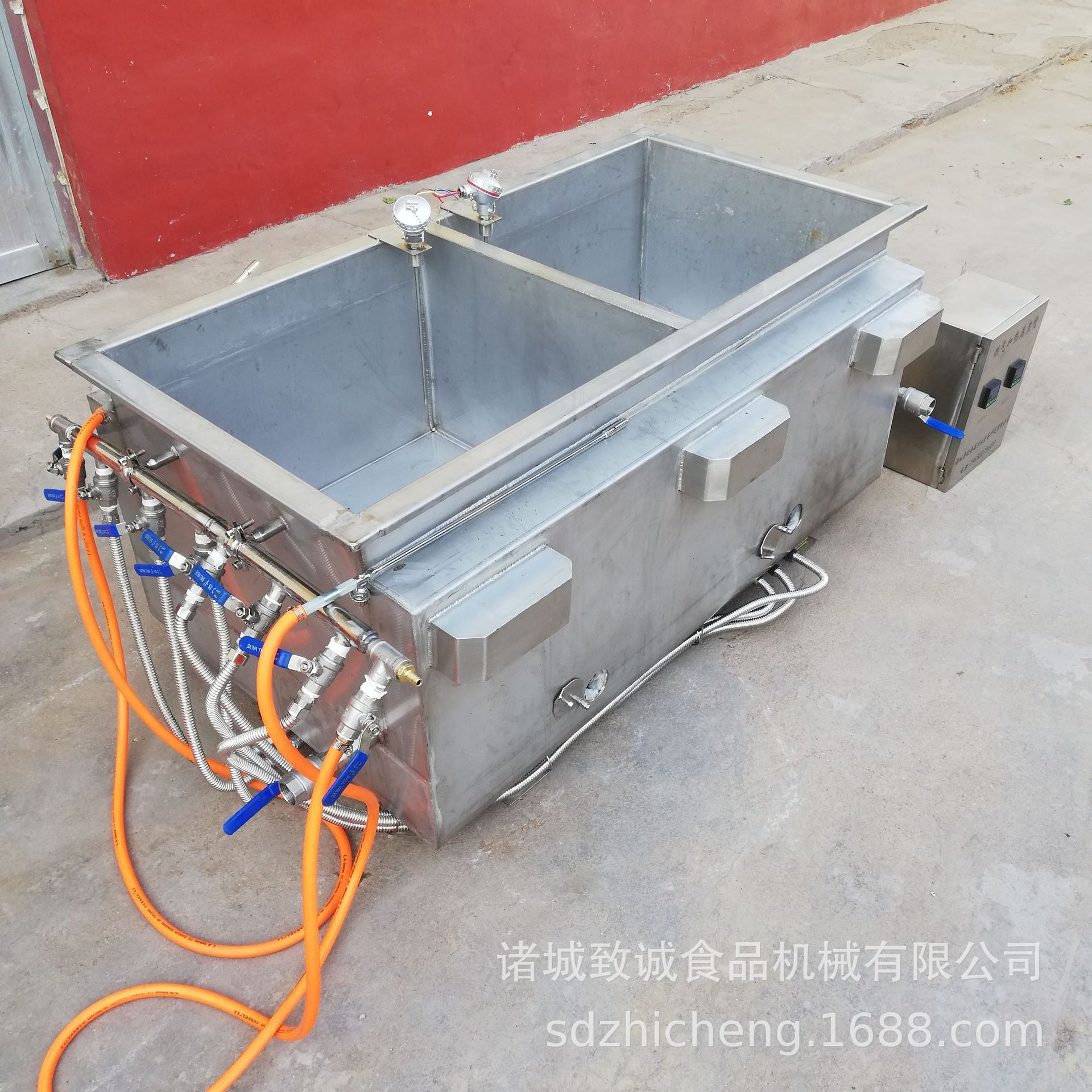 促销数显燃气加热水槽 双层丸子定型蒸煮槽 不锈钢物料降温冷却槽