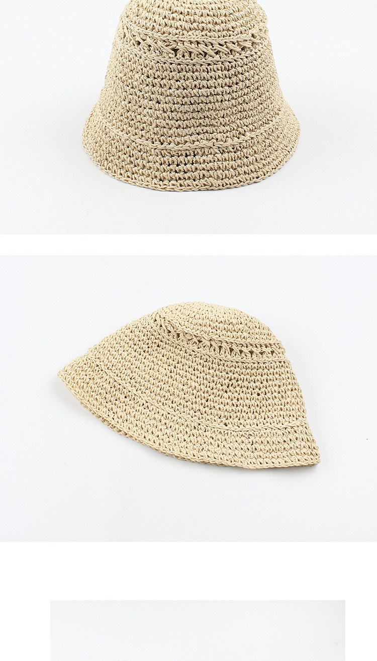 Hat For Women Summer New Hand-woven Sun-shading Hat Fisherman Hat Korean Outing Solid Color Foldable Straw Hat display picture 4