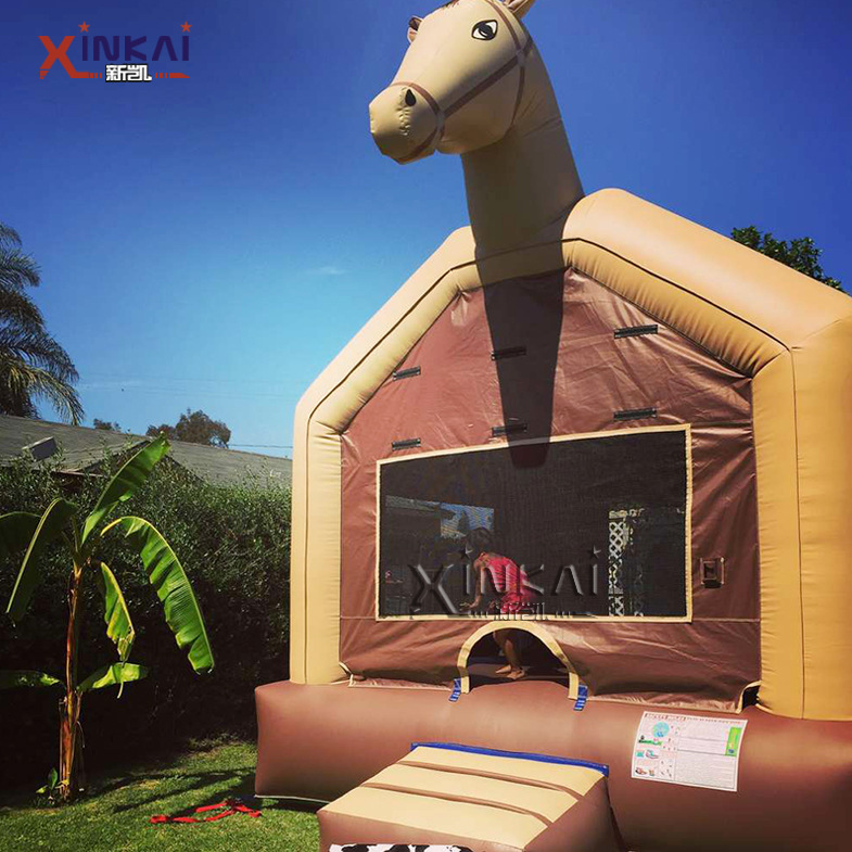 儿童充气城堡游乐设备 蹦跳钻滑充气白马蹦床 小型蹦蹦床淘气堡