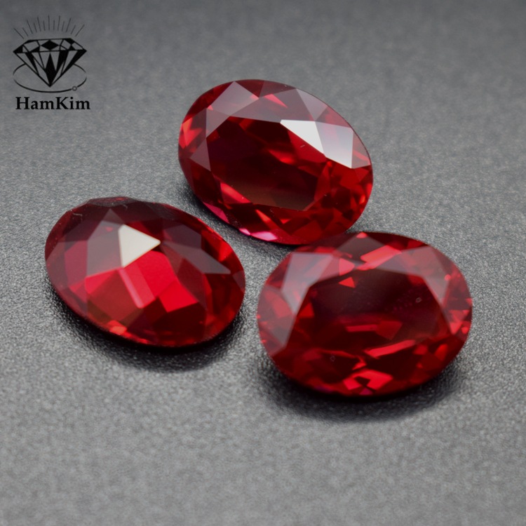 蛋形 天然底红刚玉