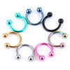 Set, nose piercing stainless steel, 8 colors