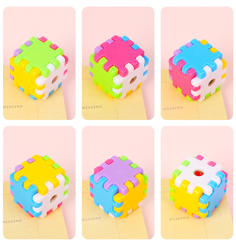 Creative Student Stationery Simple Cube Pencil Sharpener display picture 3