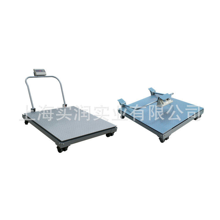 双层可移动电子地磅 1T2T3T 带推手 带PU轮 可折叠 可移动电子磅