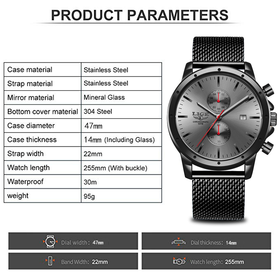 Title 12, Montre homme de marque internationale, mouvemen...