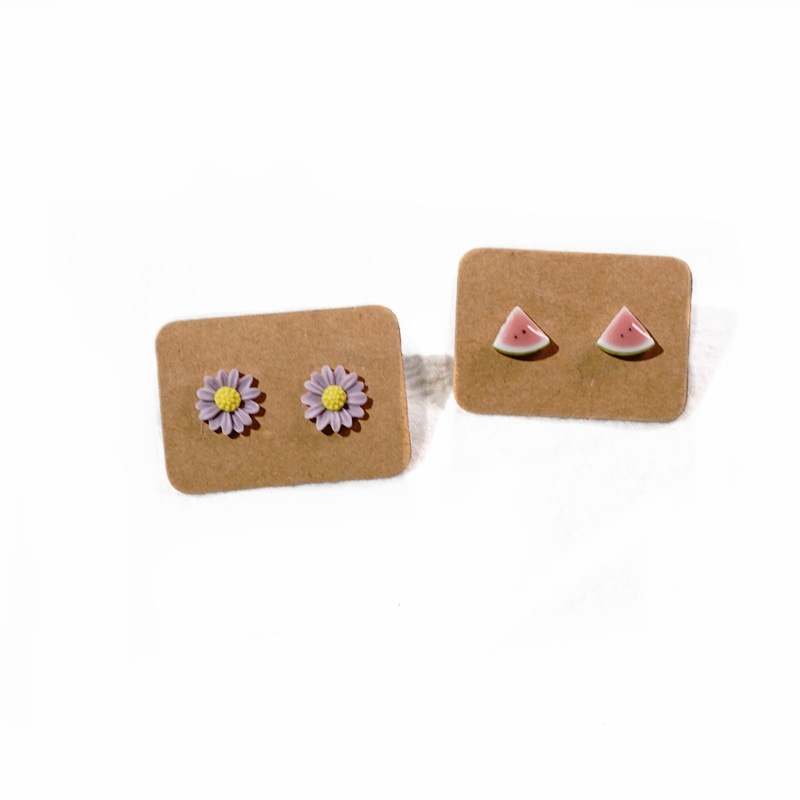 Simple Style Heart Shape Stainless Steel Ceramics Women's Ear Studs 1 Set display picture 5