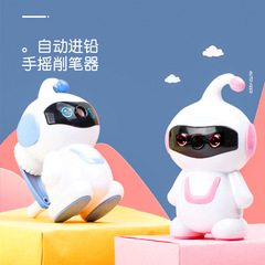 兒童手搖自動進筆削筆器卡通機器人造型耐用卷筆刀小學生開學禮物
