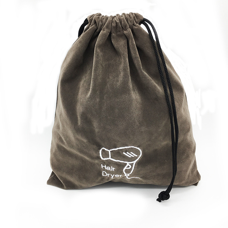 En stock venta al por mayor Hotel especial secador de pelo bolsa cordón hogar secador de pelo bolsa de polvo bordado secador de pelo bolsa de tela