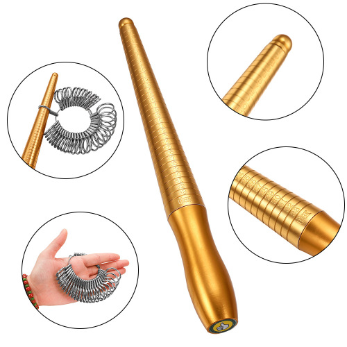 Open ring size expander, solid wooden rod and hammer set, measuring ring, small caliper, jewelry repair tools