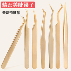 跨境貨源珍珠金不鏽鋼精密植眉夾美睫鑷子睫毛嫁接開花工具海豚夾