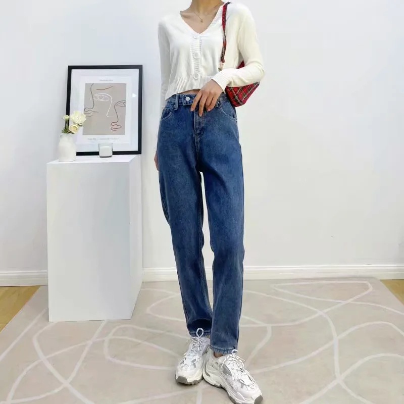 high waist plus velvet double button pants NSAC17586