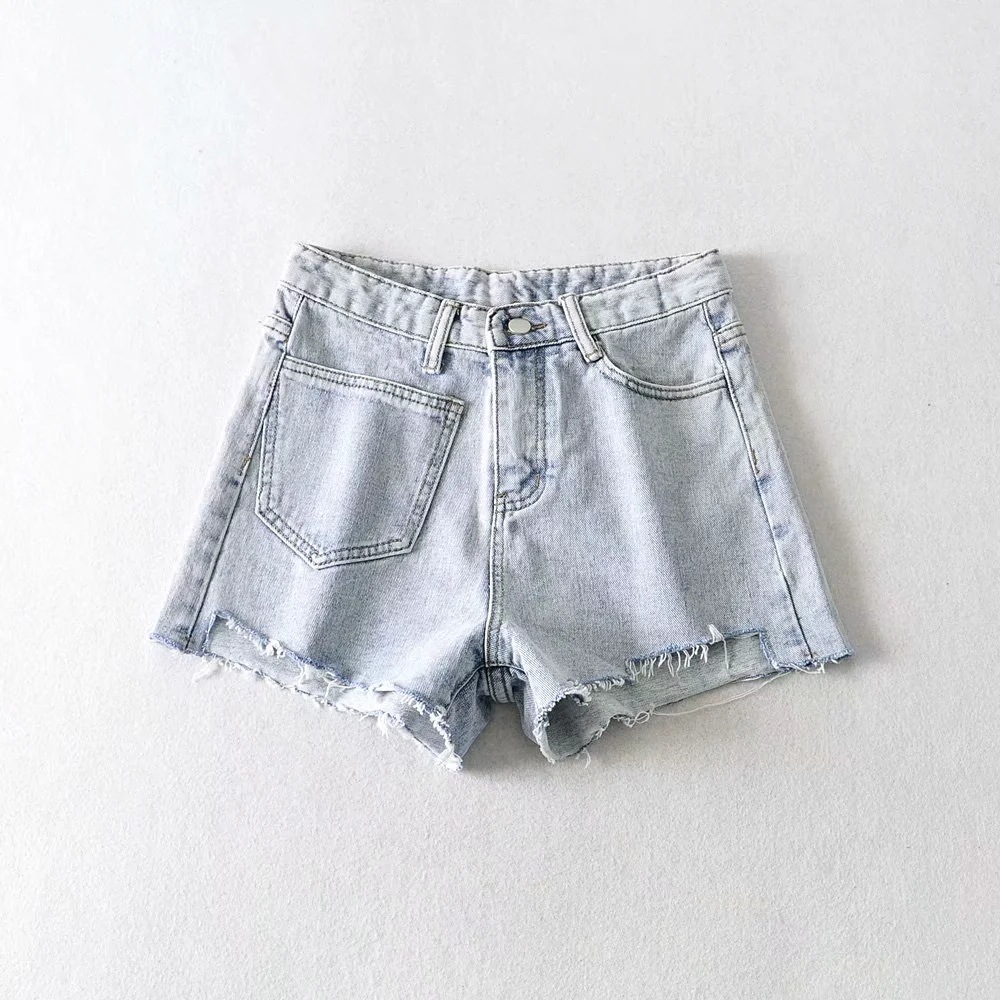 women s loose high-waisted jeans shorts NSAC14443