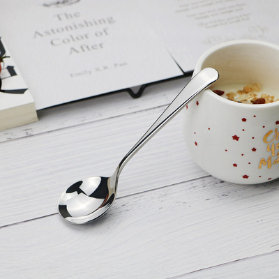 304 Stainless steel round spoon Net Red Spoon lovely children Spoon Having dinner Stirring spoon Dessert a soup spoon