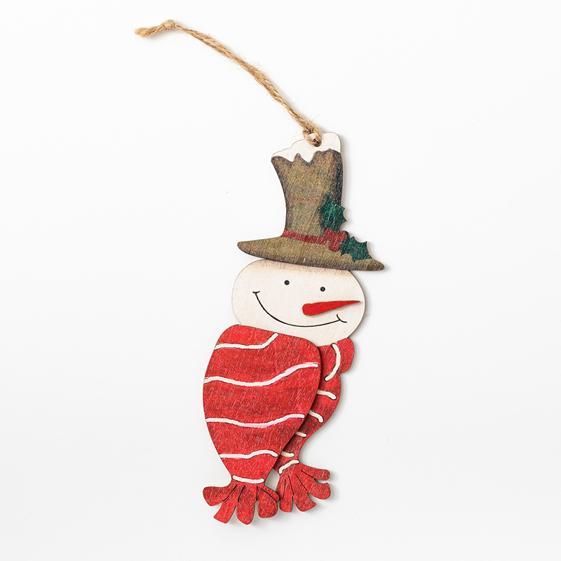 Navidad de madera americana muñeco de nieve colgante de color clip de marcadores de Navidad embalaje de regalos decoración colgante árbol de Navidad dibujado a mano