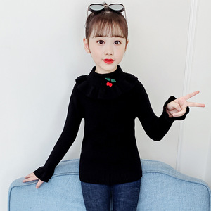 儿童毛衣女童洋气秋冬打底衫2020新款韩版中大童时髦半高领针织衫