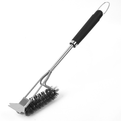 烤之緣廠家供應單頭烤爐烤網清潔刷BBQ燒烤工具不鏽鋼 燒烤刷