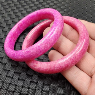 玉龙玉器桃花玉手链粉色玉石手链饰品手镯女款玉手环镯子玉石手镯