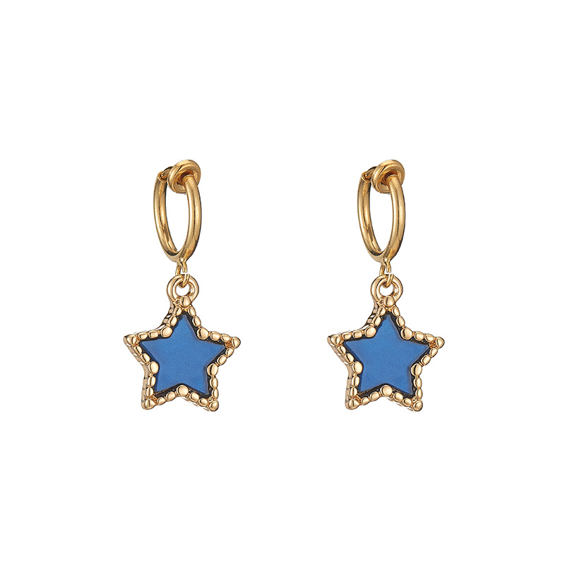 Wholesale Jewelry 1 Pair Cute Pentagram Alloy Acrylic Drop Earrings display picture 6