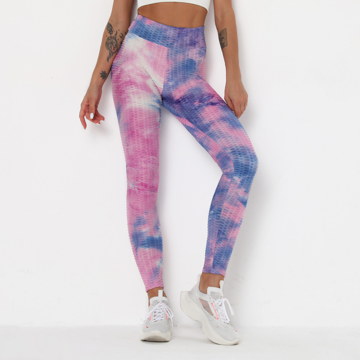 pantalones de yoga con efecto tie-dye en jacquard de tinta NSNS11006