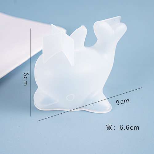 Poppy diy crystal glue mold 3D three-dimensional dolphin cartoon cute ornaments decorative silicone mold wholesale