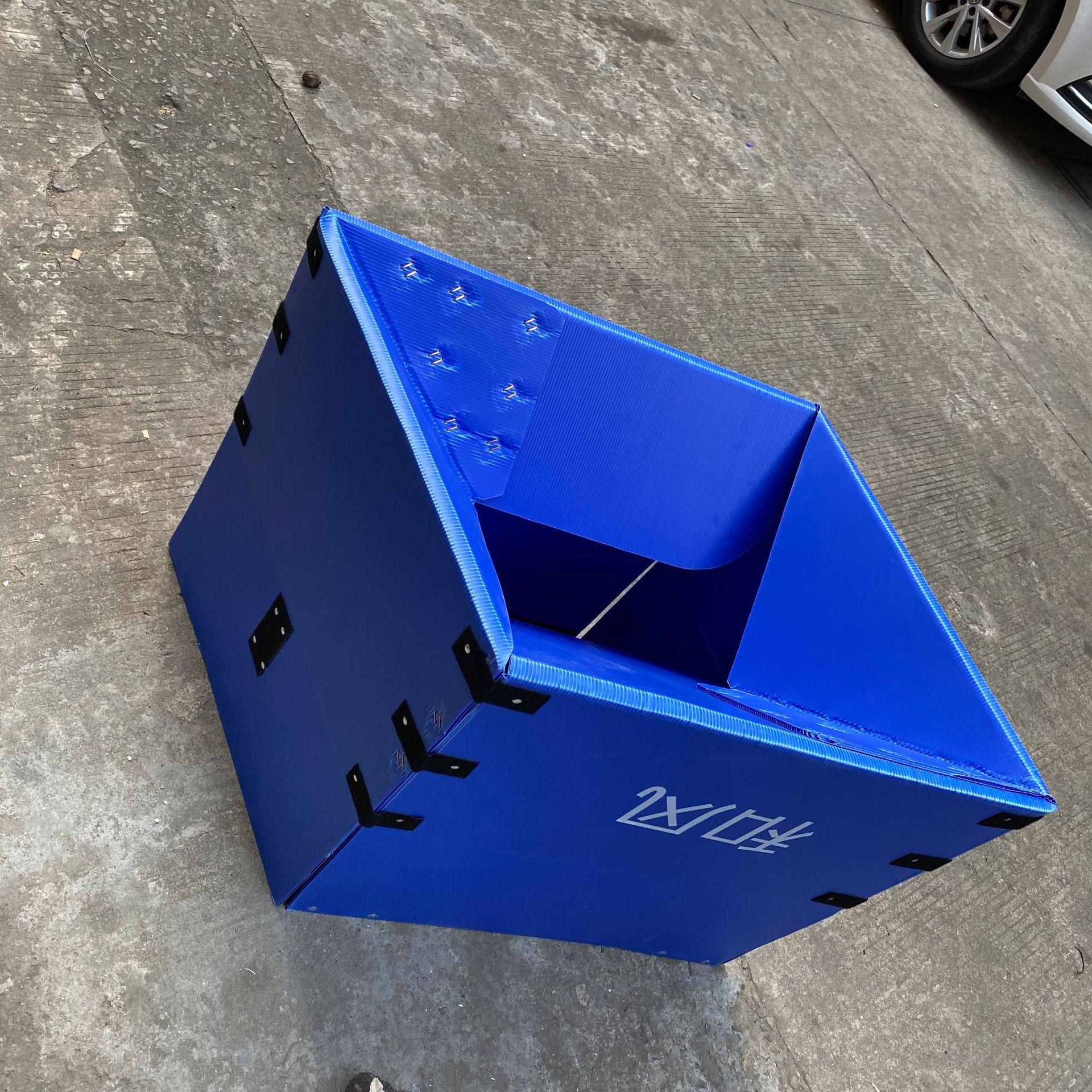 黑色灰色中空板周转箱pp塑料整理收纳箱可折叠物流包装中转集装箱