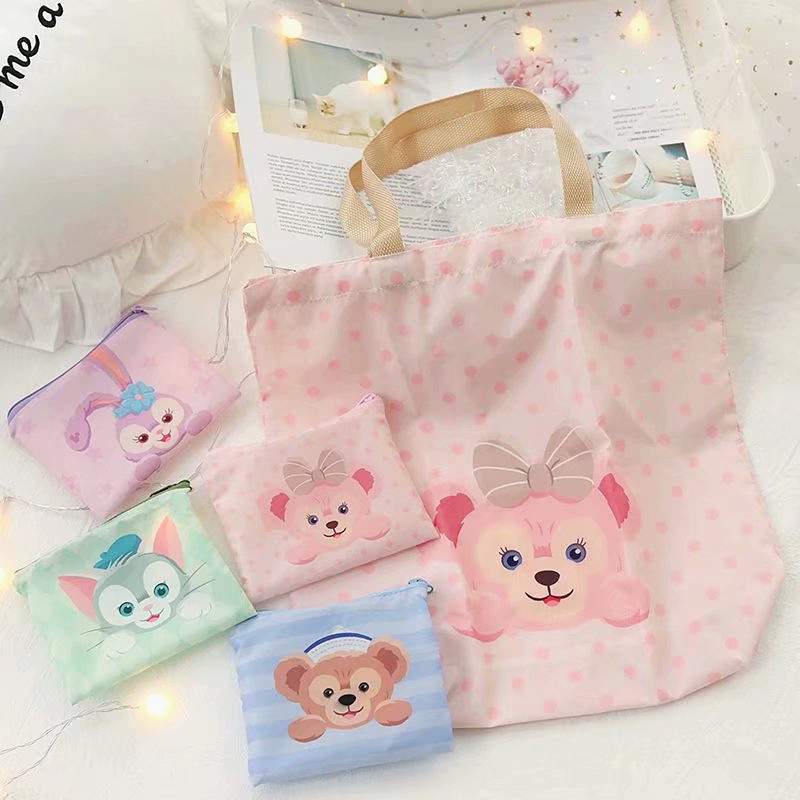 卡通可爱梦幻少女心便携折叠购物袋环保袋收纳拎包0.076