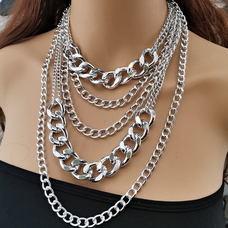 108g Weight Alloy Pendant Material Layered Necklaces Classification Alloy, Aluminum Chain Material Lady Geometric Alloy Aluminum Wholesale Layered Necklaces