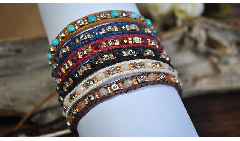 Ethnic Style Round Alloy Seed Bead rope Knitting Womenu0027S Bracelets 1 Piece