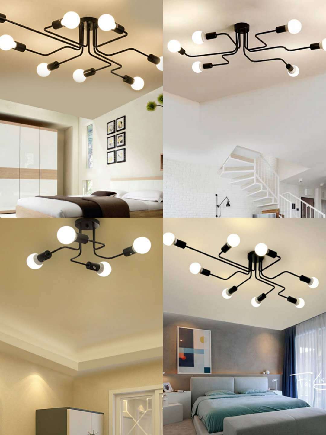 Coffee retro creative ceiling light for living room for bedroom