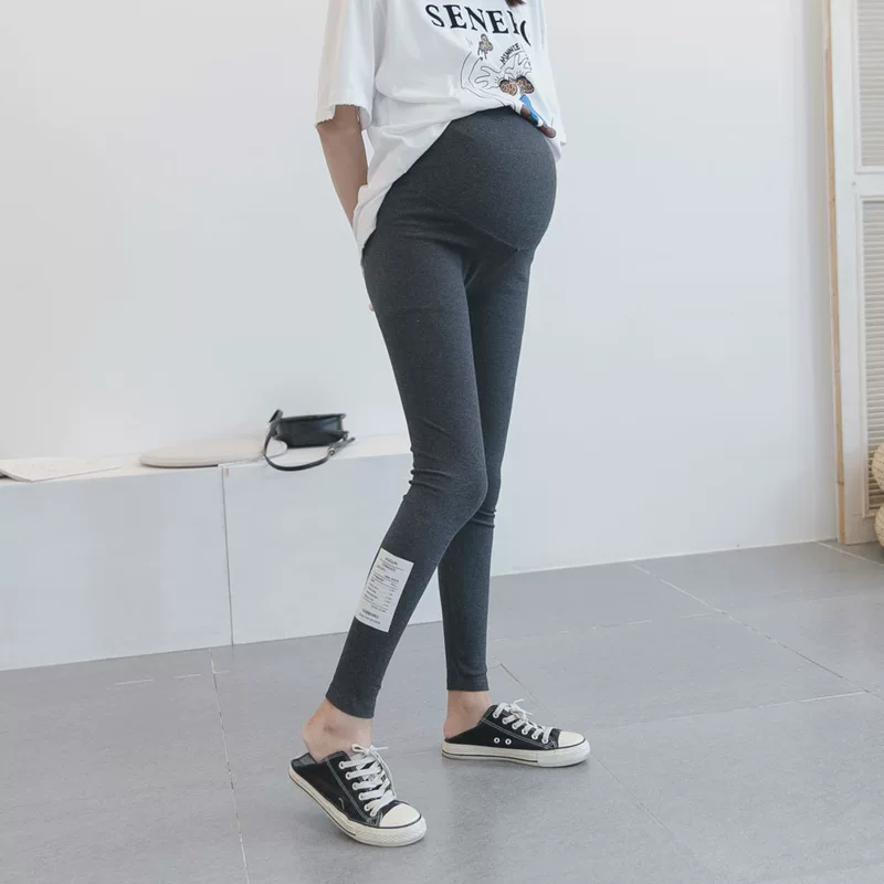Осенние модные леггинсы для беременных, брюки с поддержкой живота, slim fit, обтягивающий