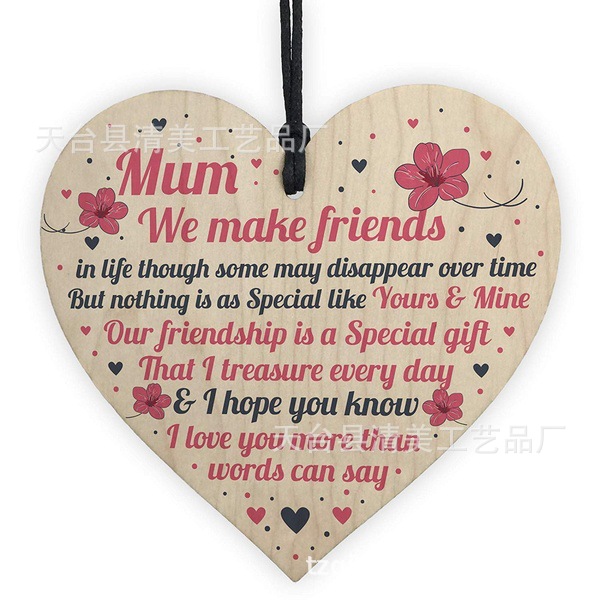 40 estilos 100mm amor madera chip colgante DIY madera colgante 1 paquete