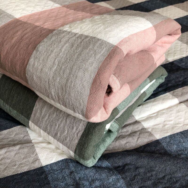 Japanese-Style Yarn-Dyed Cotton Three-Layer Gauze Towel Blanket for Office Nap, Pure Cotton Thickened Soft Bed Sheet, Cross-Border