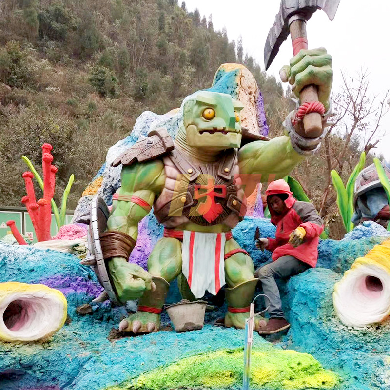 Cartoon animal monster simulation sculpture ocean park tourist…