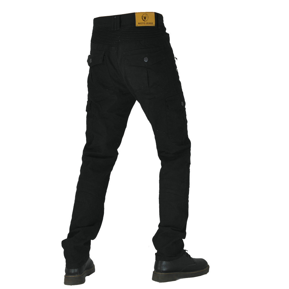 Pantalones de montar a caballo de la motocicleta directa de la fábrica pantalones vaqueros de los hombres resistentes a la caída de la carretera verano cuatro estaciones pantalones casuales de la motocicleta pantalones elásticos