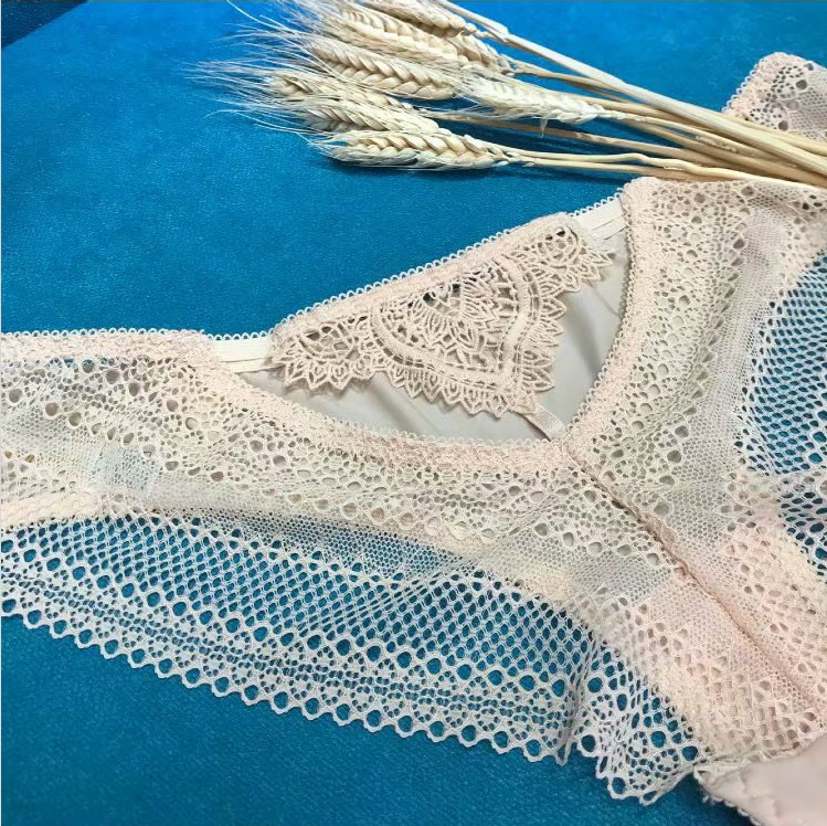 New Sexy Lace Spliced Steel Ring Gathering Top Support Setting for Large Women's Bra Set_voghion.com