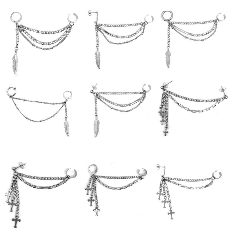 2020新款厂家直供耳骨夹片耳环不锈钢男耳夹批发个性耳夹服饰配件|ru