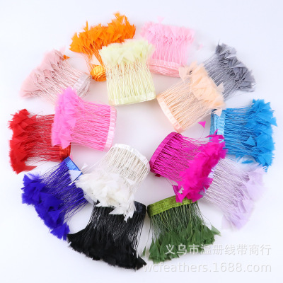 新品鸡毛撕三角DIY饰品服装辅料花边舞蹈装饰裙边新娘发饰配件2米