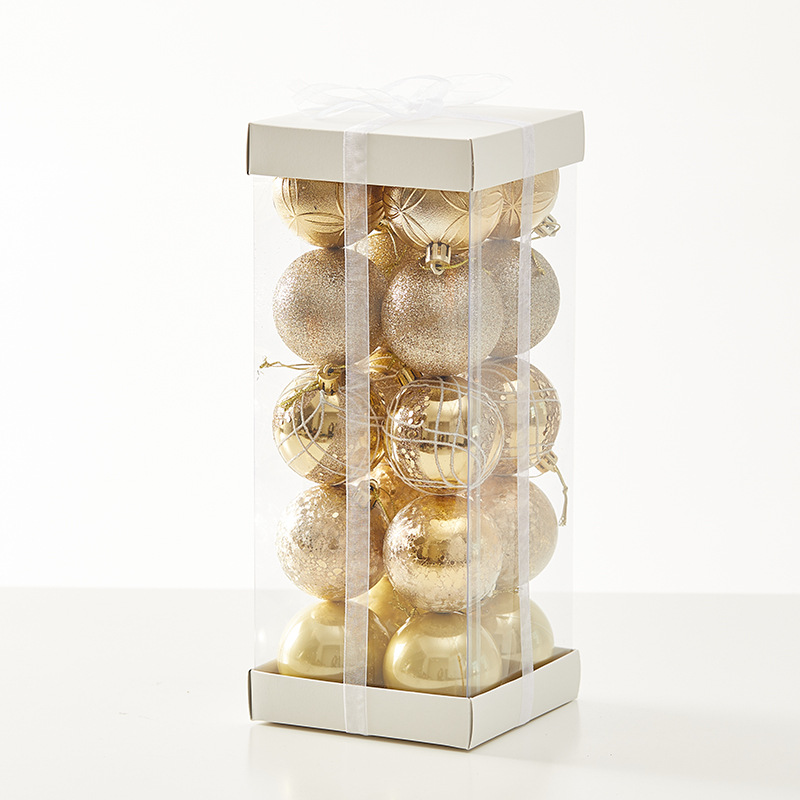 Caja de regalo pintada de 6cm bola de Navidad champán dorado naranja bronce pintado a mano bola techo colgante de decoración