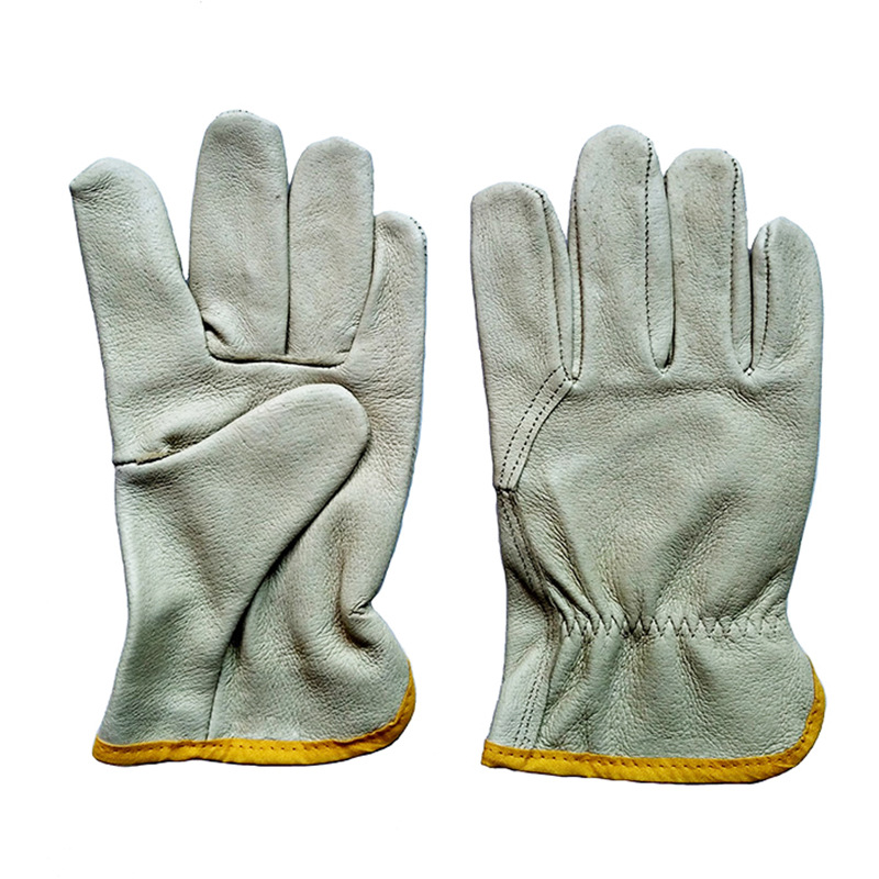 厂家批发头层猪皮手套耐磨透气司机手套防割防刺劳保司机工作手套